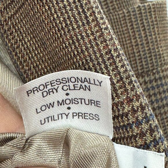 Hart Schaffner Marx Mens 44L Brown Plaid Blazer Jacket 2-Button Notch Lapel Unio - Picture 9 of 10